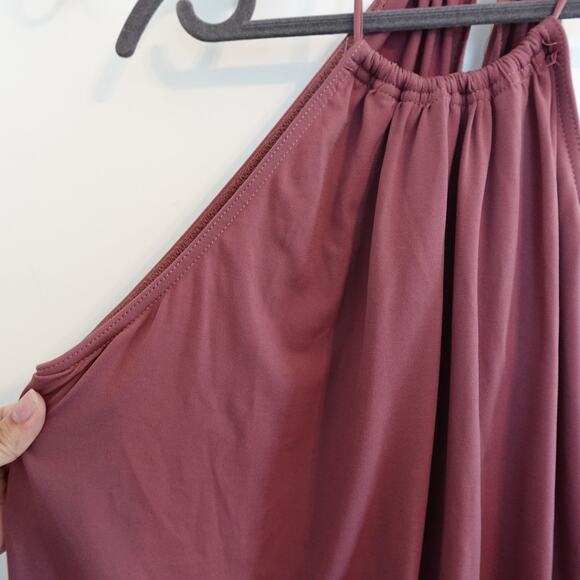 WEISSMAN Balera Dance Adult XLA 16/18 Split Leg Unitard Halter Mauve MJ12201 - Picture 4 of 12